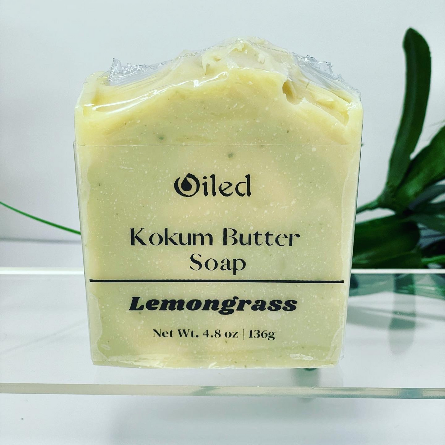 Artisan Soap Bar with swirls of green clay