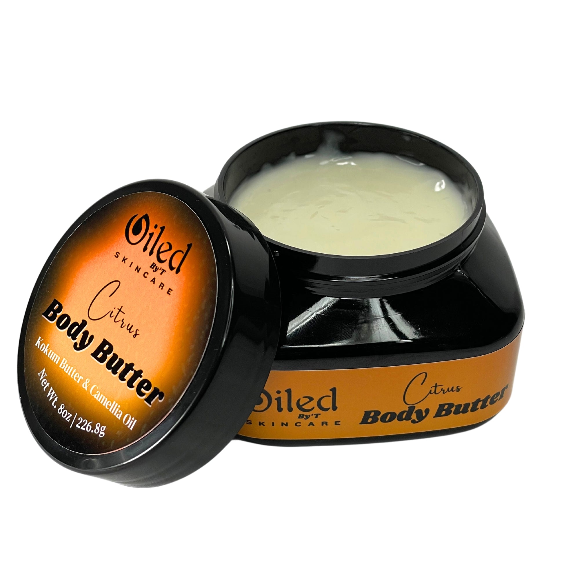 8oz Citrus Moisturizing Body Butter with top open